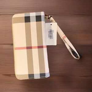 Plaid Women's Wallet with Wrist Strap